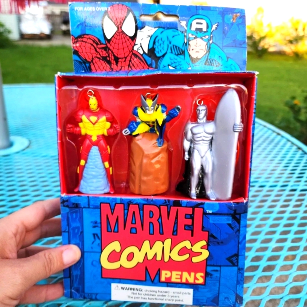 VINTAGE MARVEL COMICS 1995 IRONMAN WOLVERINE SILVER SURFER PENS